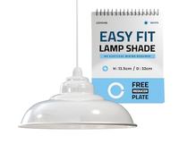 LEDSONE Modern 32cm White Industrial Lamp Shade Semi Curvy Pendant Light Diffuser Easy Fit Ceiling Light Cover Replacement for Pendant Lighting, Wall or Table Lamps Home or Office Use