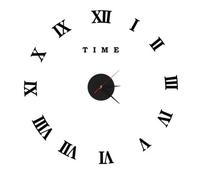 Ledsone Modern 3D Diy Frameless Large Wall Clock Roman Numerals Sticker Wall Clock Home Decoration