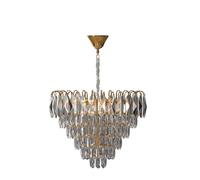 LEDSone Modern 6-Tier Gold K9 Crystal Chandelier 40 cm Glass Lightshades for Bedroom Flush Mount Ceiling Light Cosy Pendant Lighting Fixture in Kitchen Hallway Home Décor