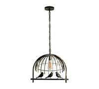 Ledsone Modern Bird Cage Pendant Light Brushed Brass Metal Lamp Shade E27 Base 49X40Cm 95Cm Adjustable Cable Easy Fit