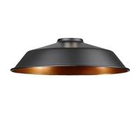 LEDSONE Modern Black Metal Lampshade with Gold Inner Easy Fit Ceiling Pendant Light Shade for Restaurant Bedroom Living Room Office Hallway Café Indoor Metal Replacement Light Shade