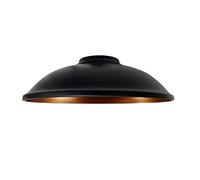 LEDSONE Modern Black Metal Lampshade with Gold Inner Easy Fit Ceiling Pendant Light Shade for Restaurant Bedroom Living Room Office Hallway Café Indoor Metal Replacement Light Shade