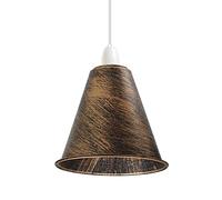 LEDSone Modern Brushed Copper Cone Pendant Light Shade Industrial Retro Easy Fit 18cm Ceiling Lampshade for Bedroom Kitchen Dining room Restaurant Cafe