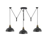 Ledsone Modern Brushed Silver Pendant Light Kit Shade Adjustable 2M Ceiling Lamp E27 Base 110-240V For Kitchen & Dining Room
