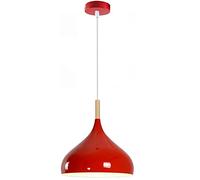 LEDSone 1 Head E27 95cm Adjustable Hanging Metal Hanging Lamp Mosque Shade Industrial Ceiling Pendant Light Fixture for Dining Room, Living Room 1 Pack (Red)