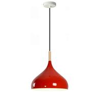 LEDSone Modern Ceiling Pendant Light Red Metal 31.5cm Width Lampshade Easy Fit E27 Base with Adjustable Cable Hanging Light Fitting for Kitchen Living Room Bedroom Restaurant Office Bar