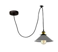 LEDSone Modern Ceiling Spider Light Large Spider lamp Heads Clusters of Hanging Grey Cone Shades Ceiling Braided Pendant Lamp Lighting (1 Head, with Bulb)