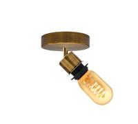 LEDSone Modern Ceiling Spotlight Fixture, 180 Degree Adjustable Single E27 Bulb Holder, Industrial Vintage Ceiling Light for Living Room, Bedroom, Kitchen, or Hallway (Yellow Brass, with Bulb)