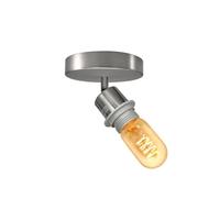 LEDSone Modern Ceiling Spotlight Fixture, 180 Degree Adjustable Single E27 Bulb Holder, Industrial Vintage Ceiling Light for Living Room, Bedroom, Kitchen, or Hallway (Satin Nickel, with Bulb)
