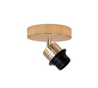 LEDSone Modern Ceiling Spotlight Fixture, 180 Degree Adjustable Single E27 Bulb Holder, Industrial Vintage Ceiling Light for Living Room, Bedroom, Kitchen, or Hallway (French Gold, Without Bulb)
