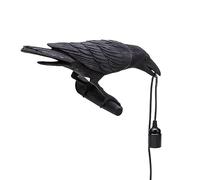 LEDSone Modern Crow Table Lamp Fitting Resin Black 39 cm Length 12.5 cm Height Shade with E27 Bulb Holder Perfect for Living Room Bed Room Office