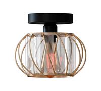 Ledsone Modern Crystal Chandelier E27 Semi Flush Ceiling Light, Gold, 16Cm, In ulb