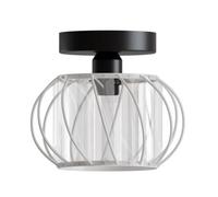Ledsone Modern Crystal Chandelier E27 Semi Flush Ceiling Light, White, 16Cm