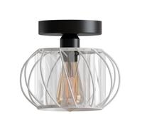 Ledsone Modern Crystal Chandelier E27 Semi Flush Ceiling Light, White, 16Cm, In ulb