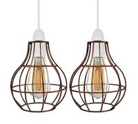 LEDSone Modern Crystal Chandeliers Industrial Ceiling Light Fixtures E27 Semi Flush Mount 16 Shade Lamp Fitting for Kitchen Hallway Dining Rooms Living Rooms Bar (Wire Cage)