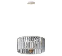 LEDSone Modern Crystal Glass Shade Mini Chandelier Pendant Light, Drum Shape E27 Ceiling Hanging Light for Kitchen, Dining Room, Living Room, Bedroom, Restaurant Lighting (White Without Bulb - 30cm)