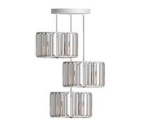 LEDSone Modern Crystal Pendant Light Round Ceiling Chandelier Adjustable 3 Light Fixture for Kitchen Island Dining Room Living Room Entryway Elegant Lighting Decoration. (20cm White with Bulb)