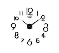 Ledsone Modern Diy Large Wall Sticker Clock Acrylic Wall Clock Sticker Mirror Effect Wall Clock Black