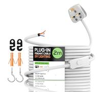 LEDSone Modern E27 Base Plug-in Pendant Light: Stylish, Hassle-Free, and DIY Lampshade Compatible Lighting for Apartments, Dorms, and More. Easy Setup & Versatile Design (Without Holder, 2m White)