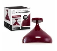 Ledsone Modern Flush Mount Ceiling Light Fitting, Island Farmhouse Industrial E27 Retro Pendant Light (Burgandy)