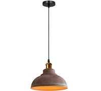 LEDSone Modern Industrial Metal Dome Shape Ceiling Pendant Light Indoor Hanging Light Fitting for Bedroom, Conservatory, Dining Room, Garage, Hallway (Clay, with Bulb)