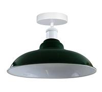 LEDSone Modern Industrial Style Ceiling Light Fittings Metal Flush Mount Bowl Shape Shade Indoor Lighting for Bed Room, Kitchen, Living Room, Green