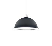 LEDSone Modern Lamp Shade Metal Vintage Pendant Light Shade Easy Fit Retro Ceiling Light Includes Shade Reducing Plate to Fit All Types of Lamp Holders (Black Inner White-40cm Dome)