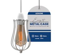 LEDSONE Modern Lamp Shade White Metal 12 cm Width 18 cm Height Balloon Wire Cage Shape for Living Room Kitchen Bar Restaurant Office