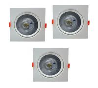 LEDSone Modern LED Adjustable Tilt Angle Downlight 12W Recessed Ceiling Spotlights Cool White 6000K Aluminum Acrylic 120° Beam Angle 550LM Pack of 3 for Bathroom Kitchen Living Room Hallway Office