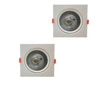 LEDSone Modern LED Adjustable Tilt Downlights 12W Recessed Ceiling Spotlights Cool White 6000K 550LM Aluminum Acrylic 120° Beam Angle Energy Efficient LED Ceiling Lights (Pack of 2)