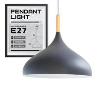LEDSone Modern Light Pendant Ceiling Lamp Adjustable Height Metal Grey Shades 31.5cm Bar Nordic Style Hanging Fixture for Dining Room, Kitchen Island, Living Room, Bedroom