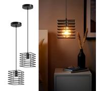 LEDSone Modern Metal Pendant Light Black Heavy Duty Strong Hanging Lamp