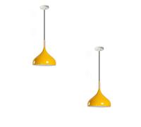LEDSone Modern Pendant Light, 95x41.5x95 cm, Yellow Metal Mosque Shade, Adjustable Height, 2-Pack, Perfect for Dining Room, Living Room, Kitchen, and Bar