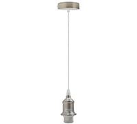 LEDSone Modern Pendant Light Fitting Satin Nickel E27 Ceiling Rose Lamp Holder with Adjustable Hanging Cable for Kitchen Dining Room(Satin Nickel, Without Bulb)