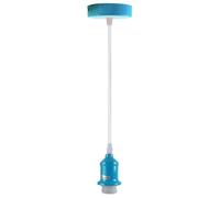 LEDSone Modern Pendant Light Fitting Turquoise Blue E27 Ceiling Rose Lamp Holder with Adjustable Hanging Cable for Kitchen Dining Room(Blue, Without Bulb)