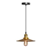 LEDSone Modern Pendant Lighting Retro 22cm Metal Lampshade Yellow Brass Rustic Industrial Metal Ceiling Light Living Rooms Kitchen E27 Lamps (Yellow Brass with Bulb)