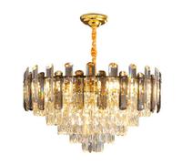Ledsone Modern Round Crystal Chandeliers Luxury Ceiling Raindrop Pendant Light 40Cm