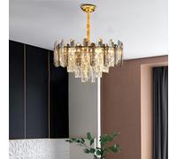 Ledsone Modern Round Crystal Chandeliers Luxury Ceiling Raindrop Pendant Light 50Cm