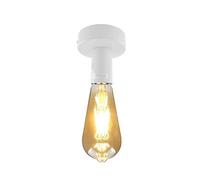 LEDSone Modern Simple Ceiling Semi Flush Mount Light Fitting, Easy Fit E27 Multi Colour Metal Ceiling Fitting, Living Room Kid Room Lounge Decorative Small Fixture (White, with Bulb)