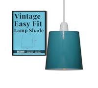 LEDSone Modern Small Light Shades, Replacement Easy Fit Vintage Non Electric Metal 12cm Lamp for Industrial Ceiling Pendant Lighting, Table, Wall Sconce Living Room, Bedroom (Blue), (LSCP150)