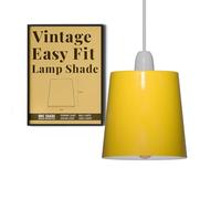 LEDSone Modern Small Light Shades, Replacement Easy Fit Vintage Non Electric Metal 12cm Lamp Shades for Industrial Retro Ceiling Pendant Lighting, Wall Sconce Living Room, Bedroom (Yellow) (LSCP150)