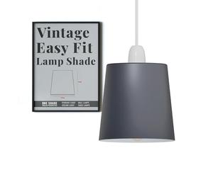 LEDSone Modern Small Light Shades, Replacement Easy Fit Vintage Non Electric Metal 12cm Lamp Shades for Industrial Retro Ceiling Pendant Lighting, Table Lamp, Wall Sconce (Grey) (LSCP150)