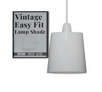 LEDSone Modern Small Light Shades, Replacement Vintage Non Electric Metal 12cm Lamp Shades for Industrial Retro Ceiling Pendant Lighting Table Lamp, Wall Sconce Living Room, Bedroom (White) (LSCP150)