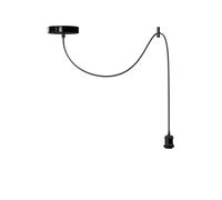 LEDSone Modern Swing Arm Pendant Light - Adjustable E27 Hanging Ceiling Lamp with Black Fabric Cable Vintage Industrial Holder Ideal for Bedside, Kitchen, Hallway & Reading Nook
