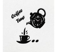 LEDSone Modern Teapot Wall Clock, DIY 3D Wall Clock Acrylic Coffee Cup Teapot Decorative Easy to Read for Kitchen, Living Room, Bedroom, Office (Without Battery) (Style)