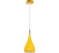 Modern Teardrop Shaped Yellow Pendant Light Shade Industrial Hanging Ceiling Lighting Ideal for Dining Room Bar Clubs & Restaurants (Yellow)