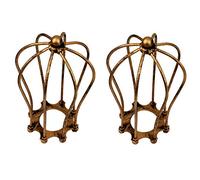 LEDSone Modern Vintage Industrial Brushed Copper Metal Wire Cage Loft Pendant Lamp Ceiling Light Shade Retro Small Hanging Lighting Fixture E27 Socket (2 Pack)