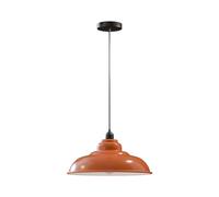 LEDSone Multi Colour Ceiling Pendant Light Set, Metal Ceiling Mount Chandelier, Large 32cm Light Shade, Adjustable E27 Lamp Fitting, Hanging Ceiling Lighting (Orange)