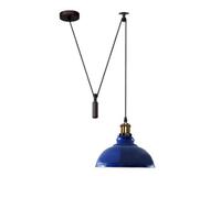 Ledsone Navy Blue Industrial Pulley Pendant Light Rustic Farmhouse Style Hanging Lamp With Adjustable 2M Height 60W