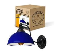 Ledsone Navy Blue Vintage Industrial Wall Sconce Retro E27 Indoorwall Light For Bedroom, Living Room